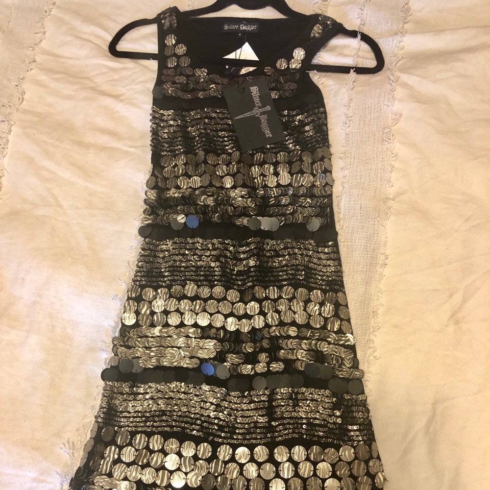 Large-sequin dress